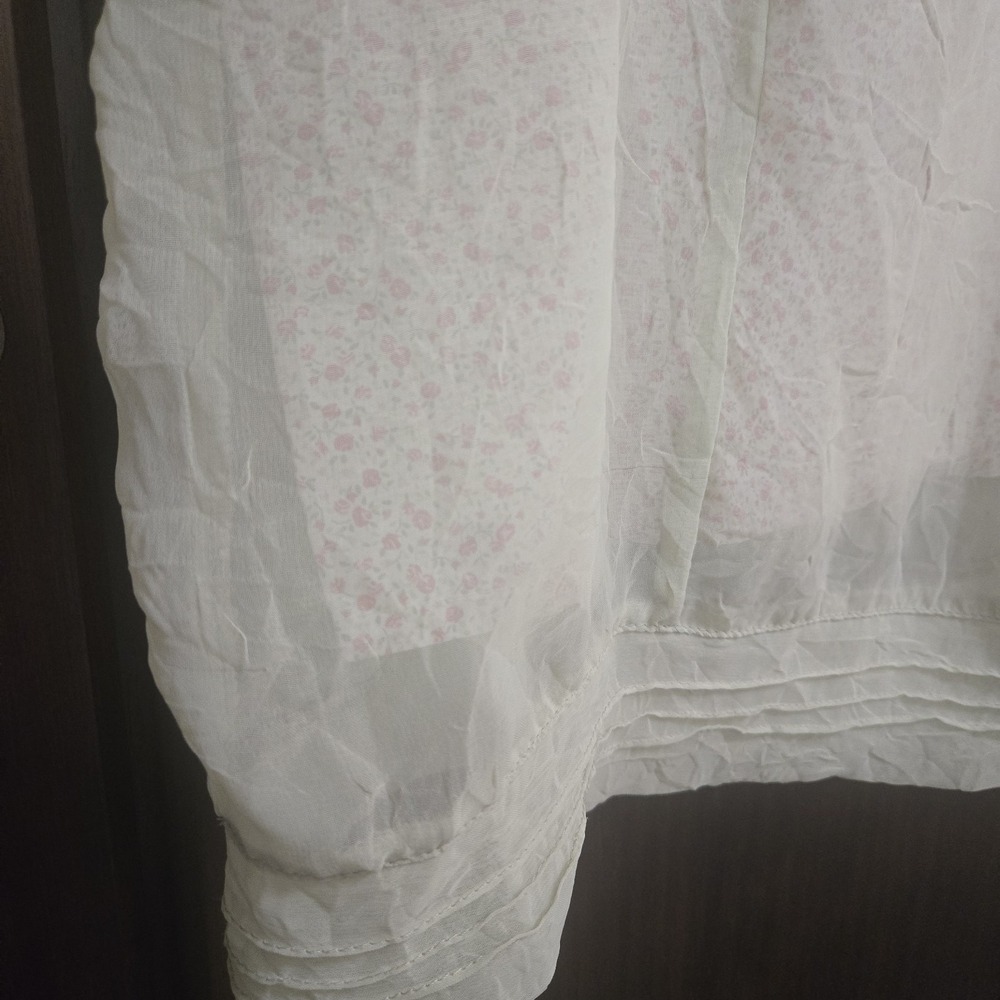 Vintage Apostrophe Sage Green Floral Layered Chiffon Midi Skirt Sz L 34 Waist - Picture 9 of 15